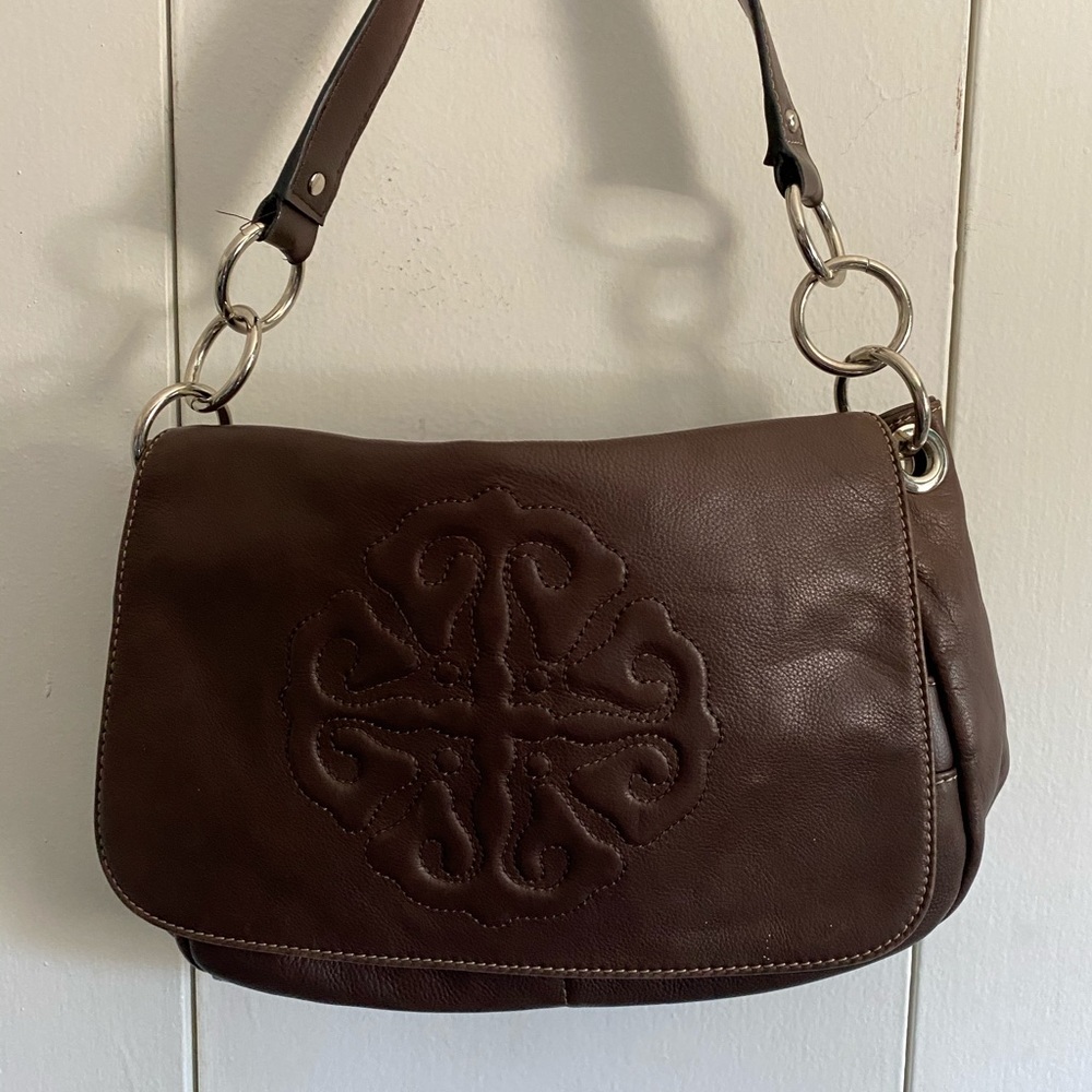 Brown leather purse